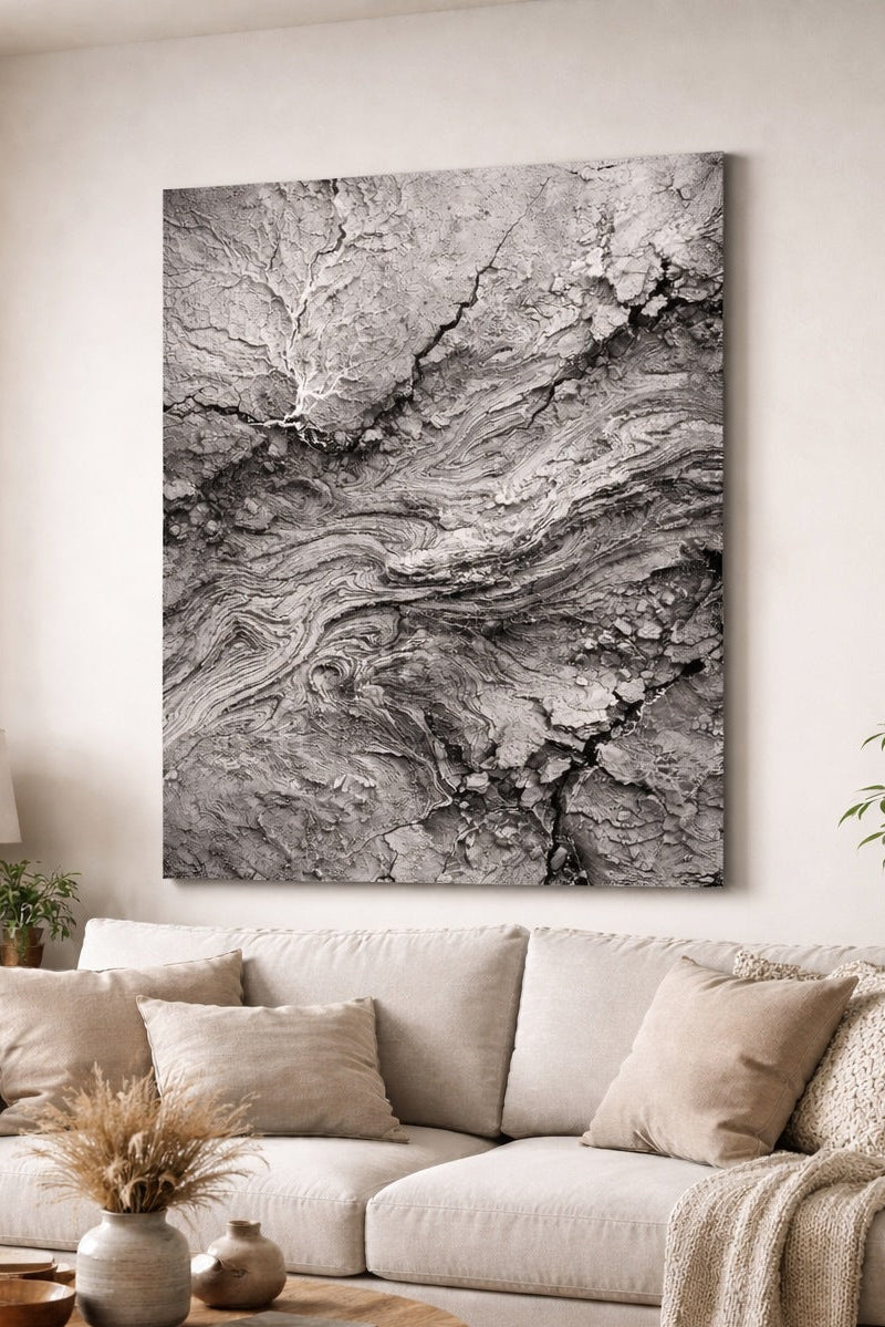 Tableaux modernes pour salon abstraction minérale style industriel haut de gamme
