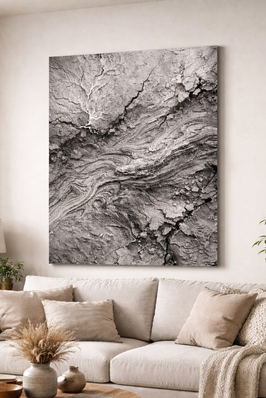 Tableaux modernes pour salon abstraction minérale style industriel haut de gamme
