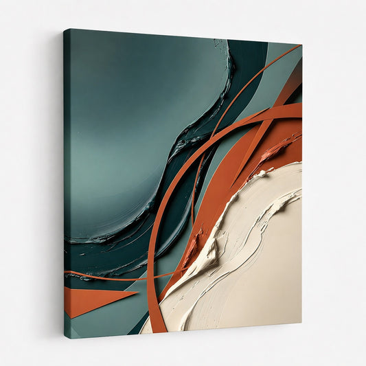Décoration murale design avec courbes fluides et couleurs contemporaines élégantes
