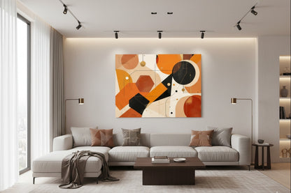 Détail tableau abstrait géométrique
