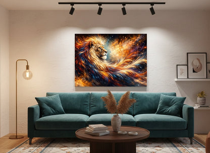 Tableau lion art moderne
