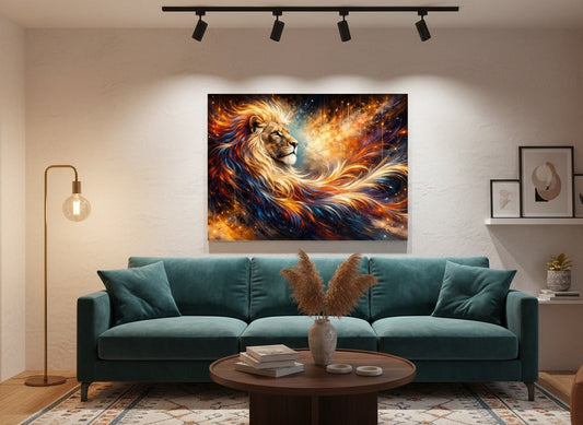 Tableau lion art moderne
