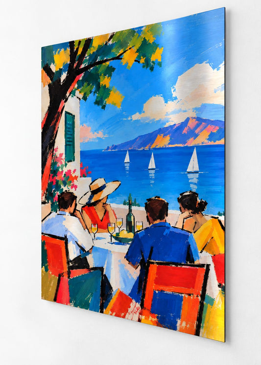 Tableau Déjeuner Méditerranéen imprimé sur aluminium
