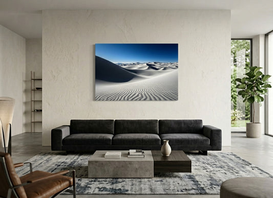 Paysage désert dunes accroché dans salon moderne décoration murale naturelle
