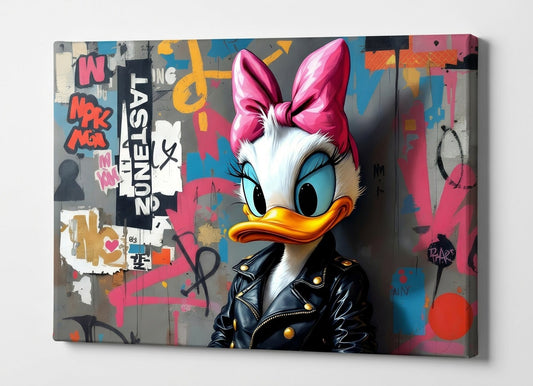 Tableau personnage Disney Daisy Duck style urbain
