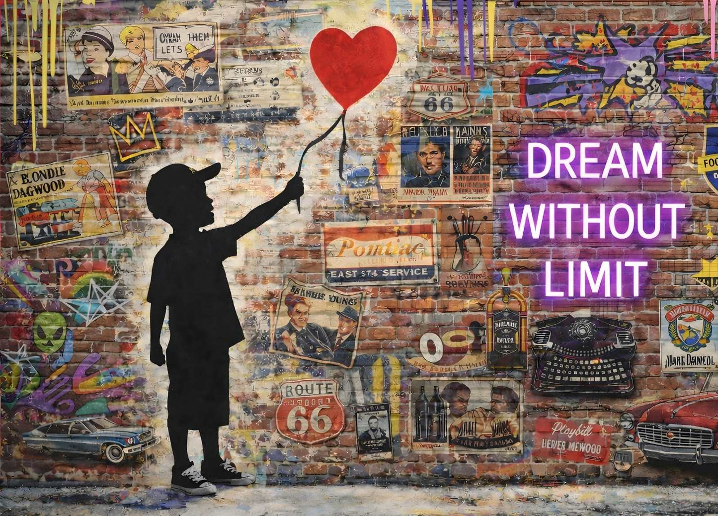 Tableau pop art street art vue de face
