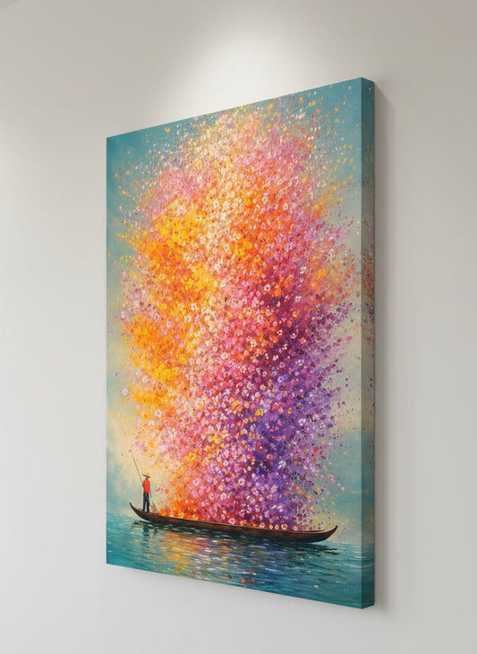 Détails picturaux en touches légères et textures aériennes
