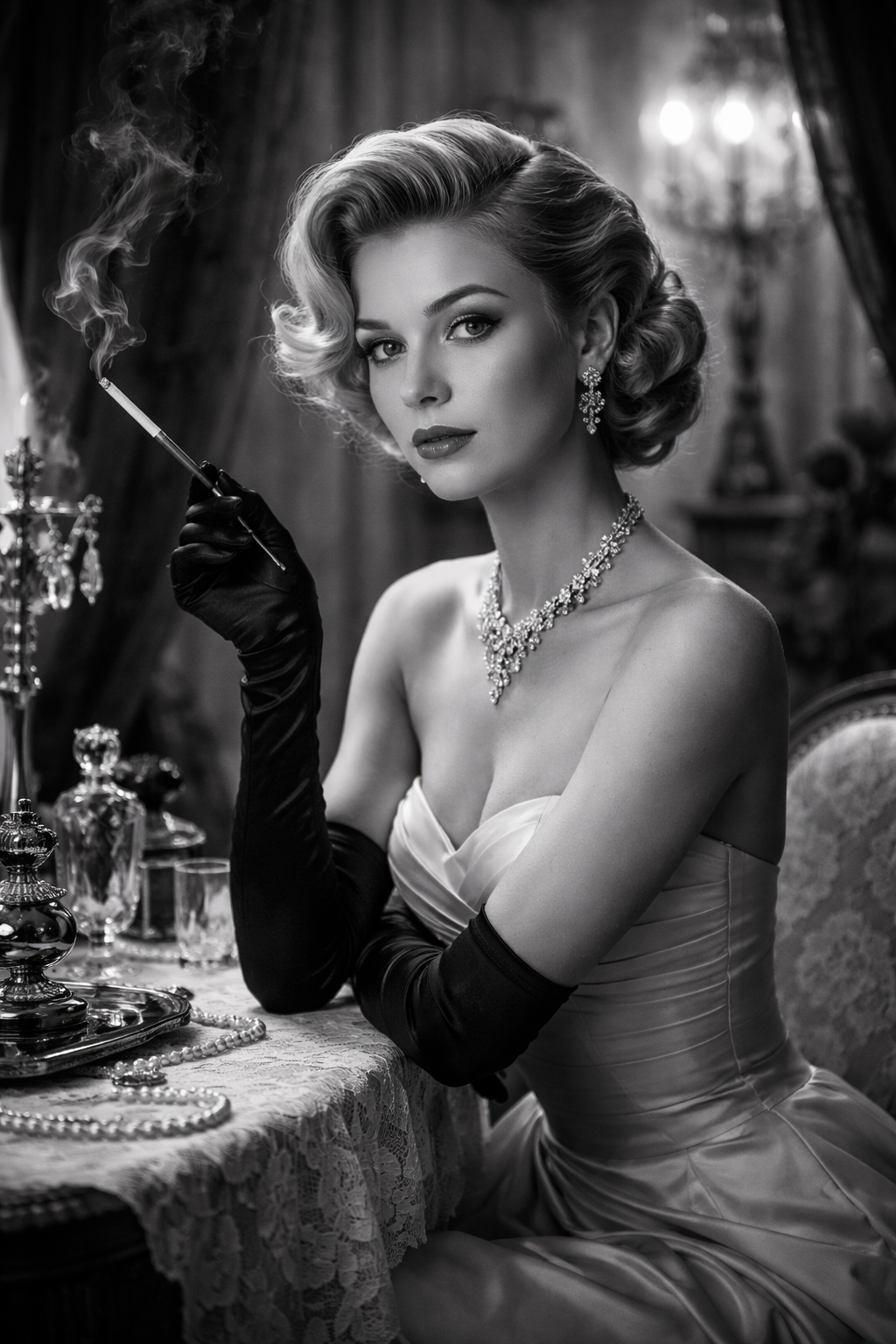 Photographie noir et blanc glamour
