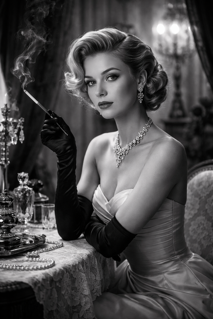 Photographie noir et blanc glamour
