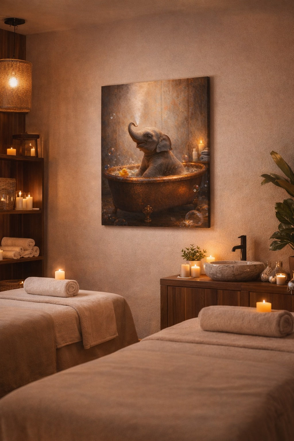 Tableau animal décalé intégré dans chambre enfant ou espace cocooning
