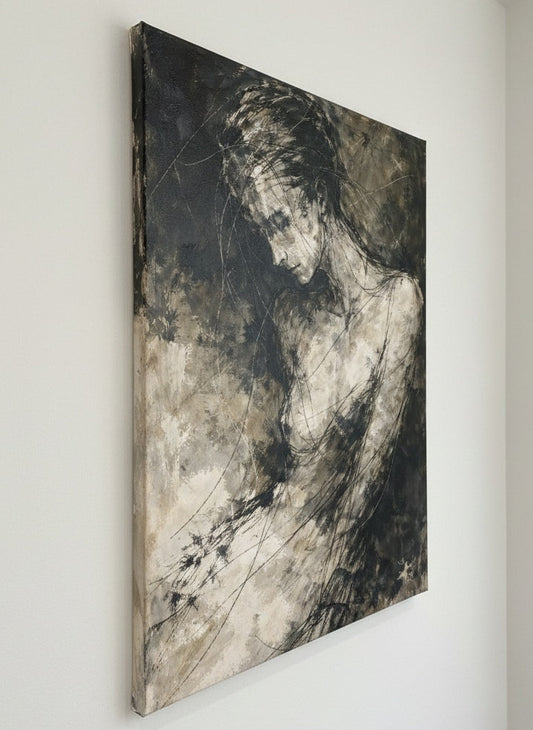 détail texture matière portrait contemporain
