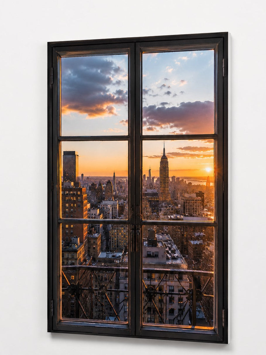 Fausse fenêtre avec vue sur la skyline de Manhattan
