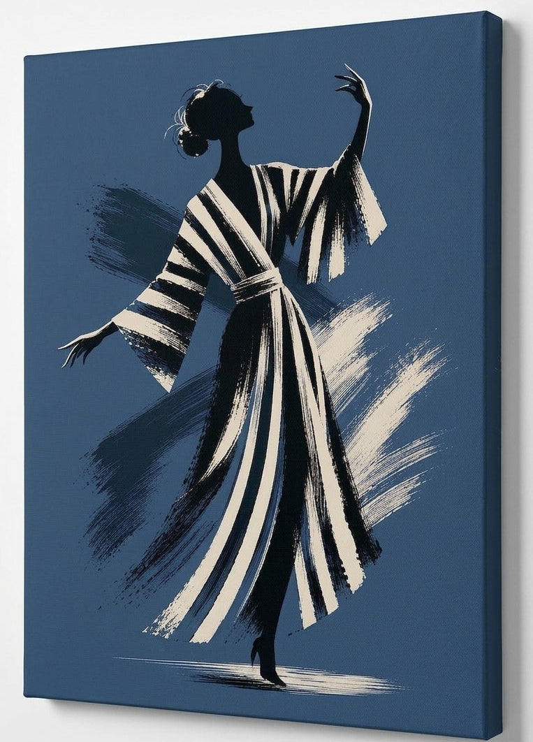 Tableau décoratif mêlant illustration de mode, minimalisme graphique et élégance contemporaine

