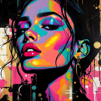 Femme Chromatique – Portrait pop art contemporain
