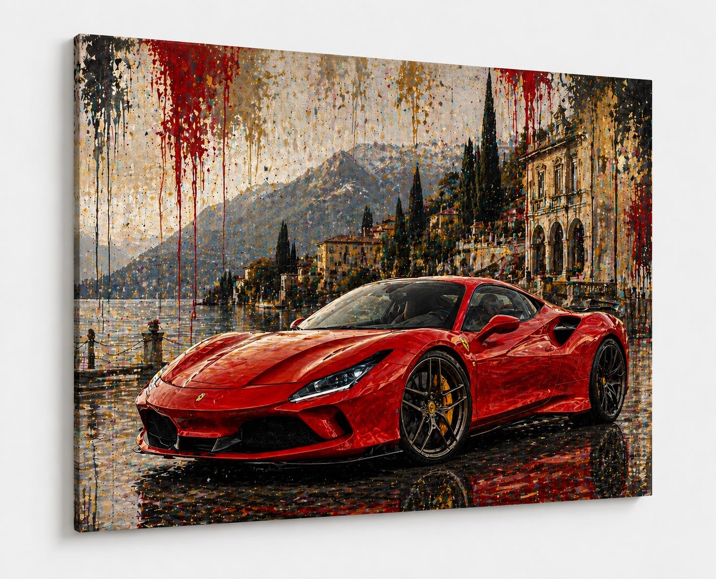 Vue latérale de la Ferrari 296 GTB mettant en valeur lignes sportives et impression premium
