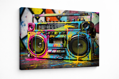 Tableau ghetto blaster pop art urbain retro
