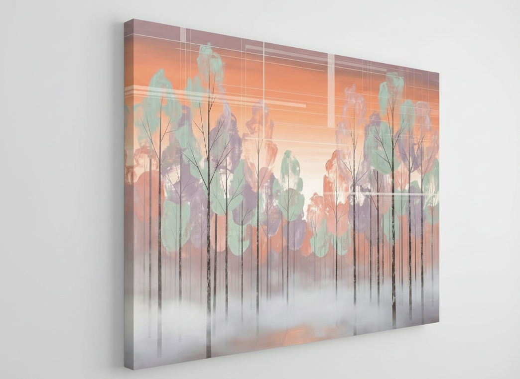 Paysage calme sur toile châssis bois
