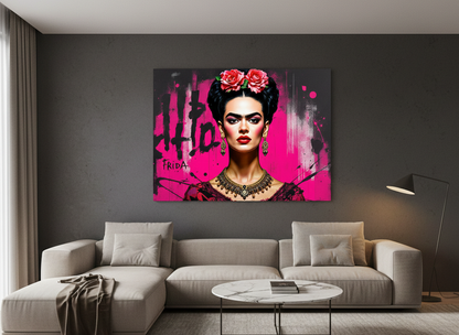 Tableau iconique Frida Kahlo pop art
