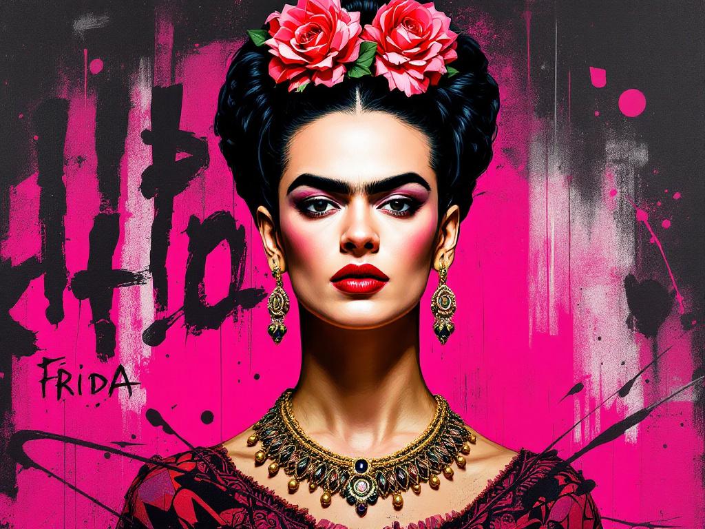 Tableau pop art Frida Kahlo
