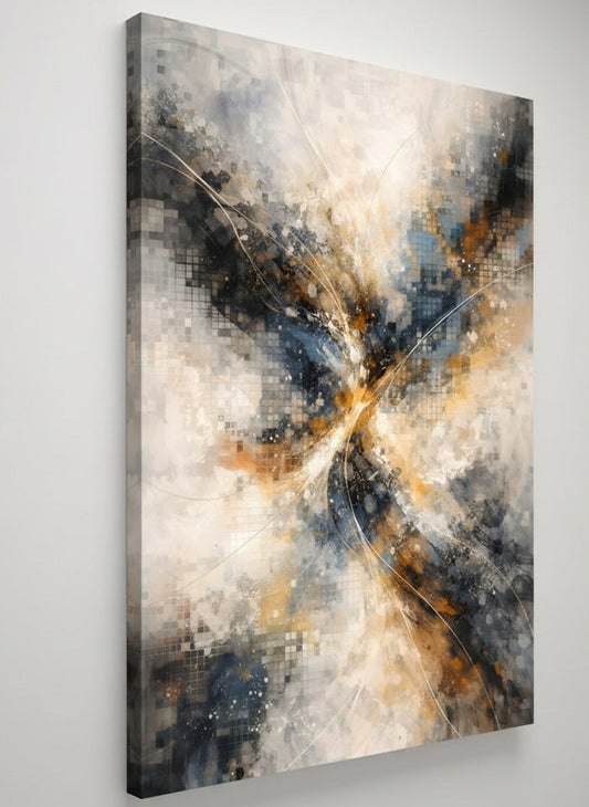 Texture peinture abstraite moderne bleu et doré
