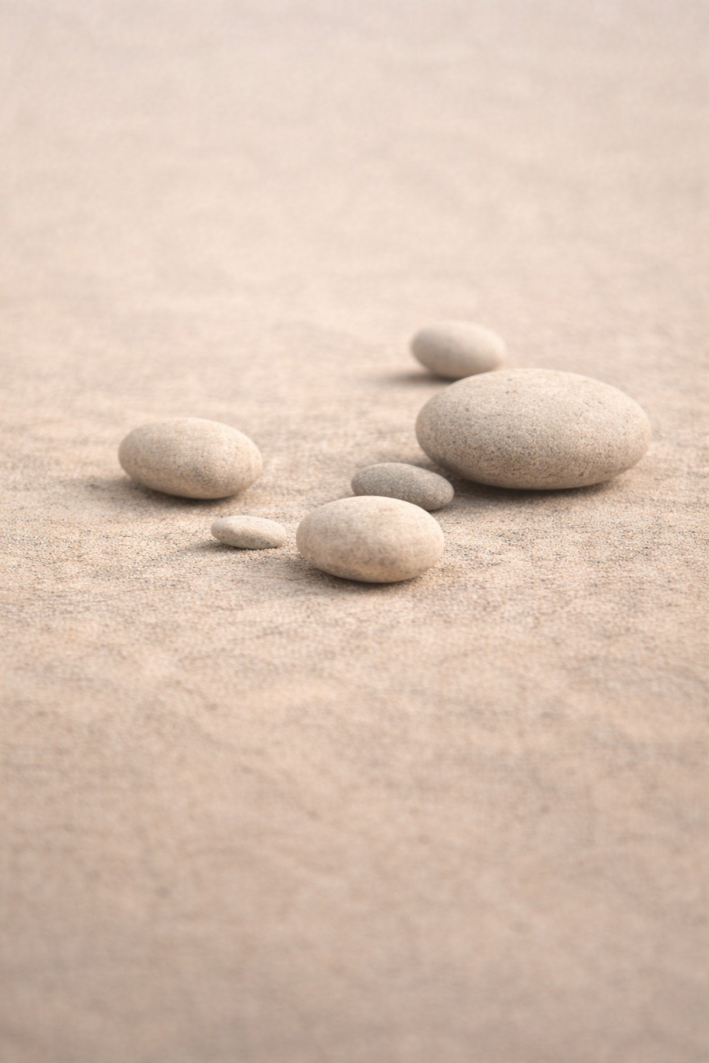Tableau galets zen minimaliste tons beige sable décoration murale contemporaine ambiance calme et naturelle
