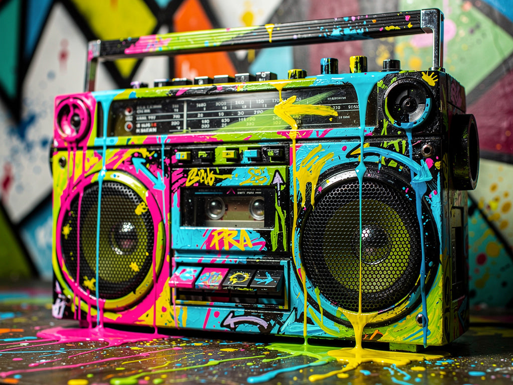 Tableau radio hip hop graffiti décoration murale
