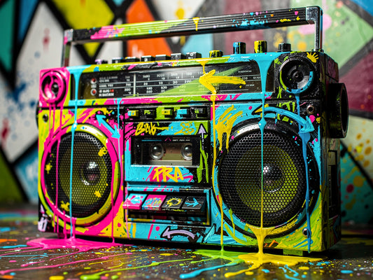Tableau radio hip hop graffiti décoration murale
