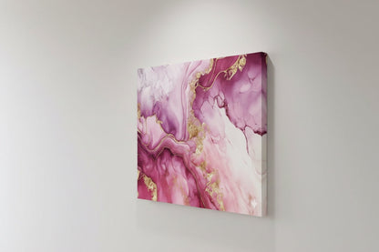 Toile tableau abstrait vue de profil sur chassis entoile
