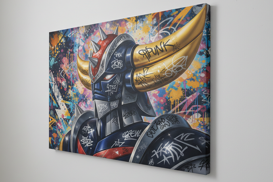 Détails graffiti et textures street art du tableau Goldorak
