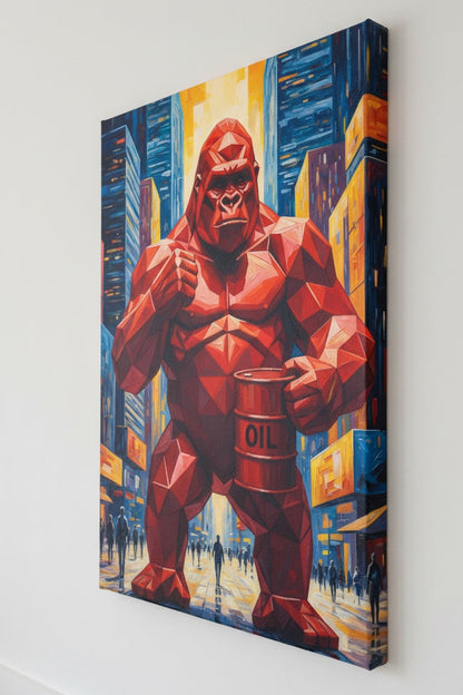 Gorille pop art dans une ville contemporaine
