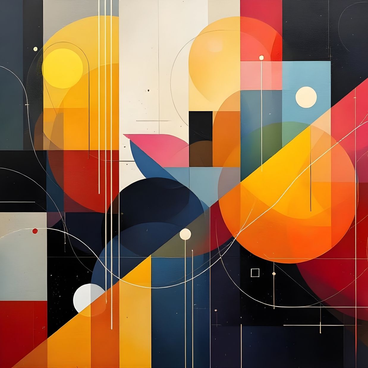 Tableau abstrait contemporain couleurs vibrantes
