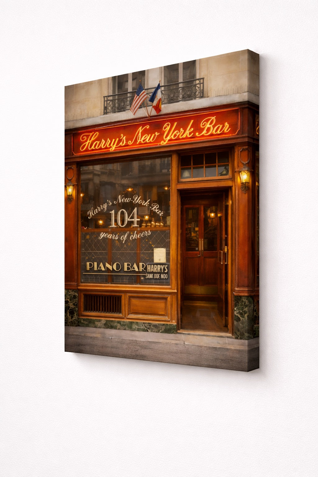 Enseigne lumineuse du Harry’s New York Bar Paris
