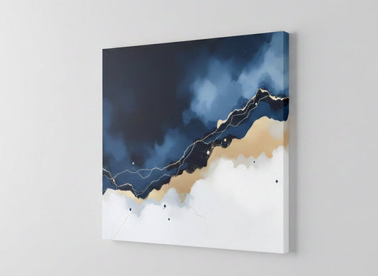 détail dégradés bleu nuit veines dorées inspiration minérale moderne
