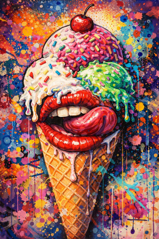 Tableau pop art glace gourmande
