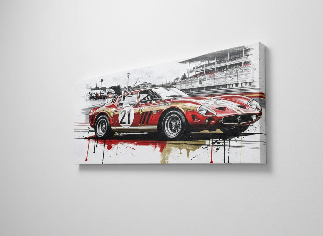 Tableau voiture de course mythique en décoration murale
