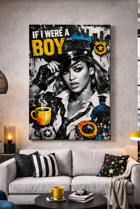 Tableau pop art Beyoncé en situation