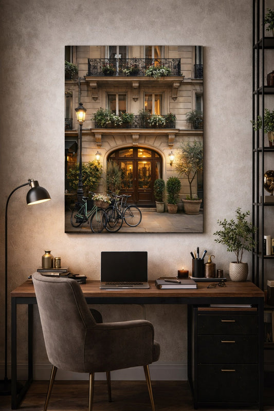 Entrée d’immeuble haussmannien typique de Paris
