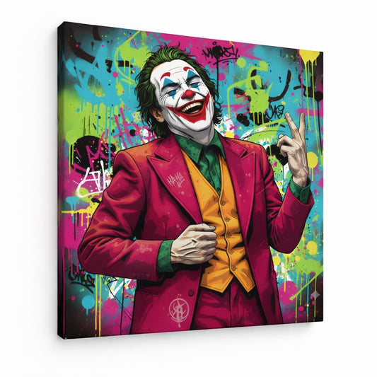 Tableau personnage Joker style comics street art
