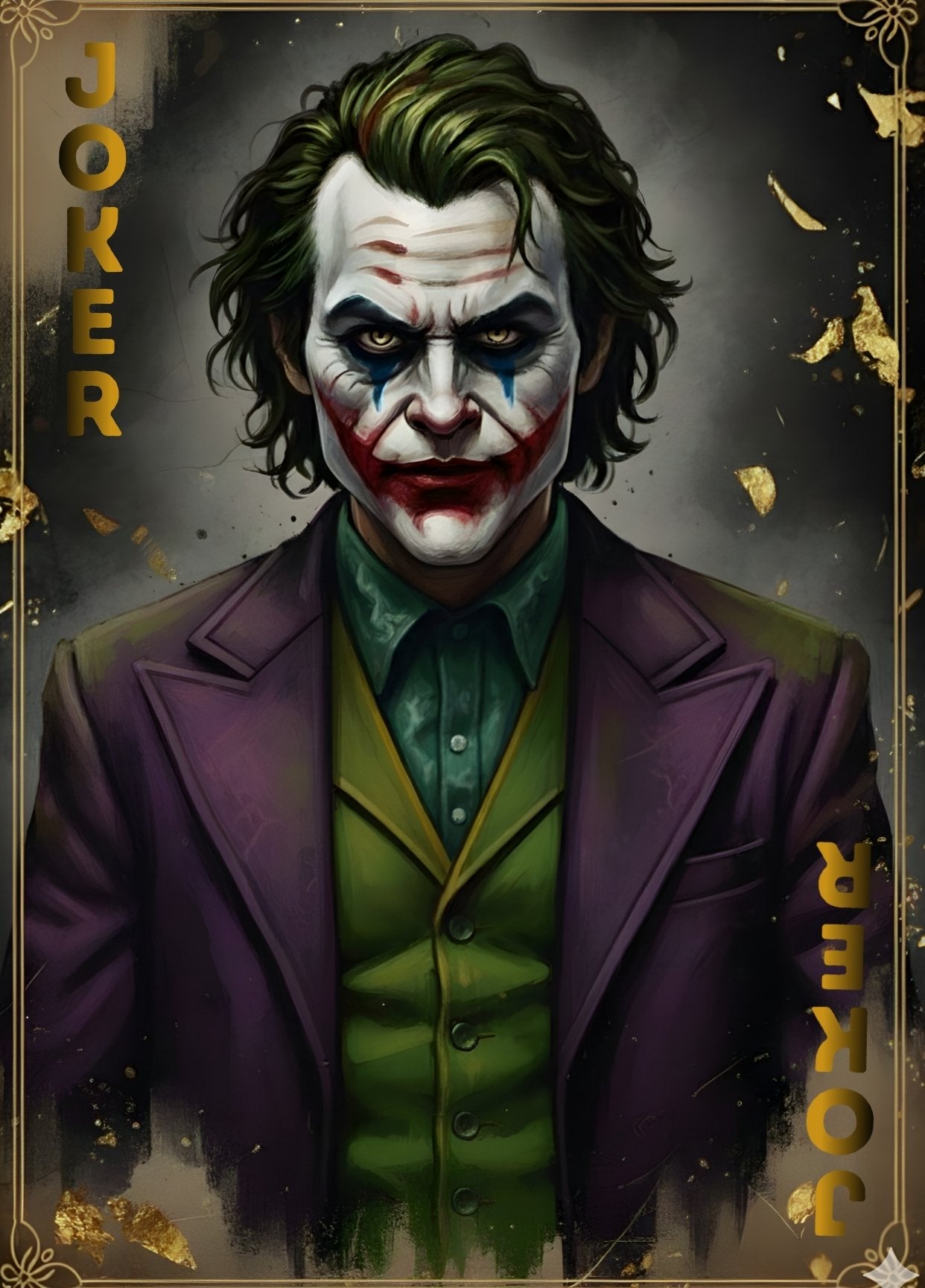 Tableau Joker Royal portrait sombre artistique style moderne regard intense
