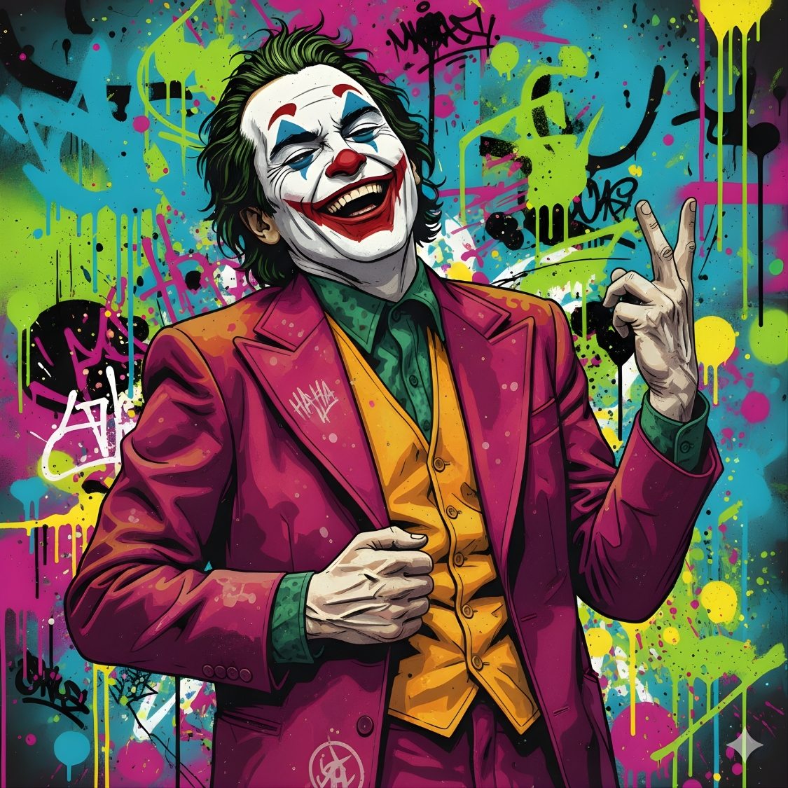 Tableau Joker graffiti pop culture décoration murale
