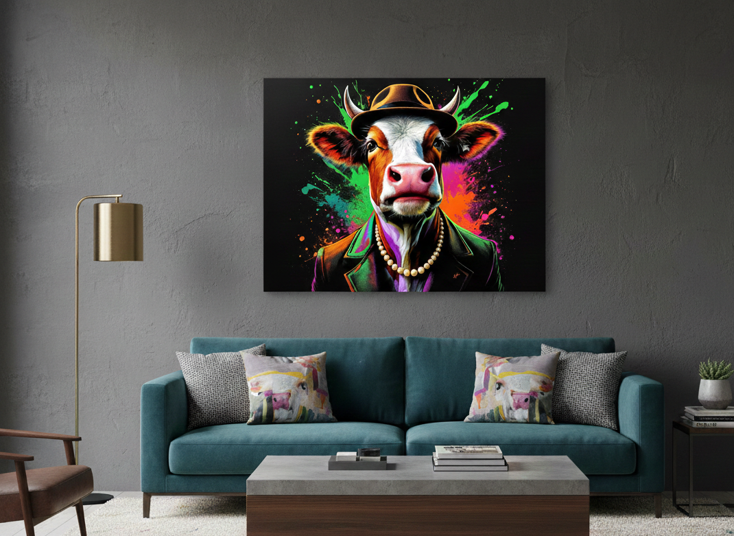 Tableau pop art animal revisité en décoration intérieure
