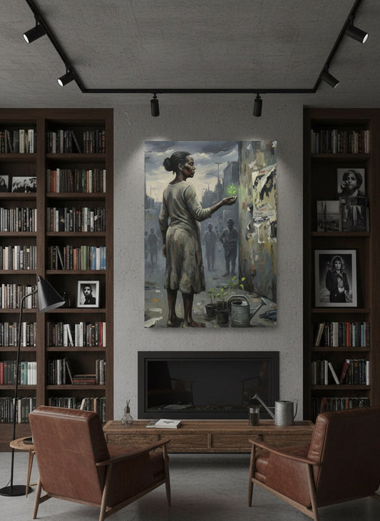 Détail pictural de la plante symbole de renouveau
