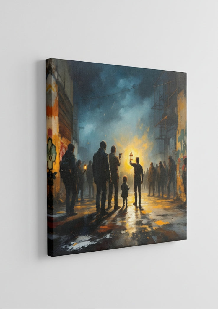 Détail de la lumière centrale et des personnages
