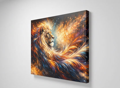 Tableau animal grandiose lion
