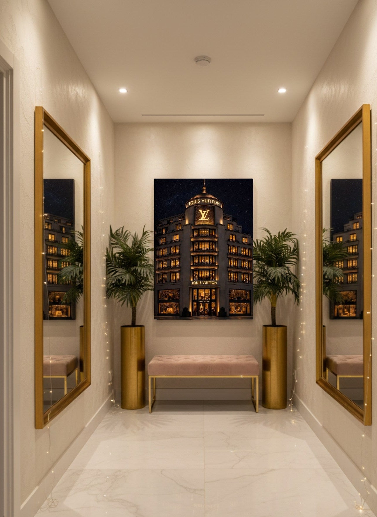 Tableau lieu iconique nocturne
