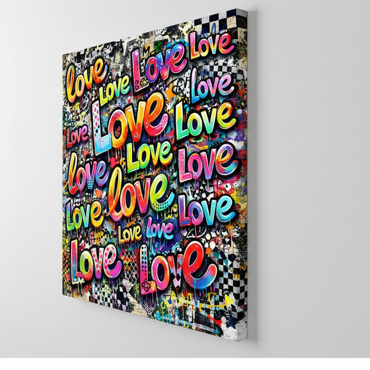 Art mural pop art love décoration moderne
