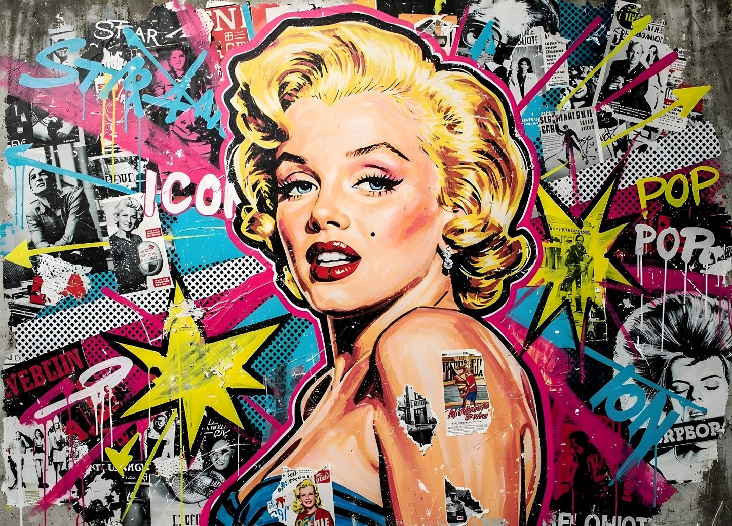 Portrait pop art iconique de Marilyn Monroe
