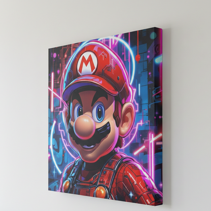 Portrait Mario pop art décoration murale
