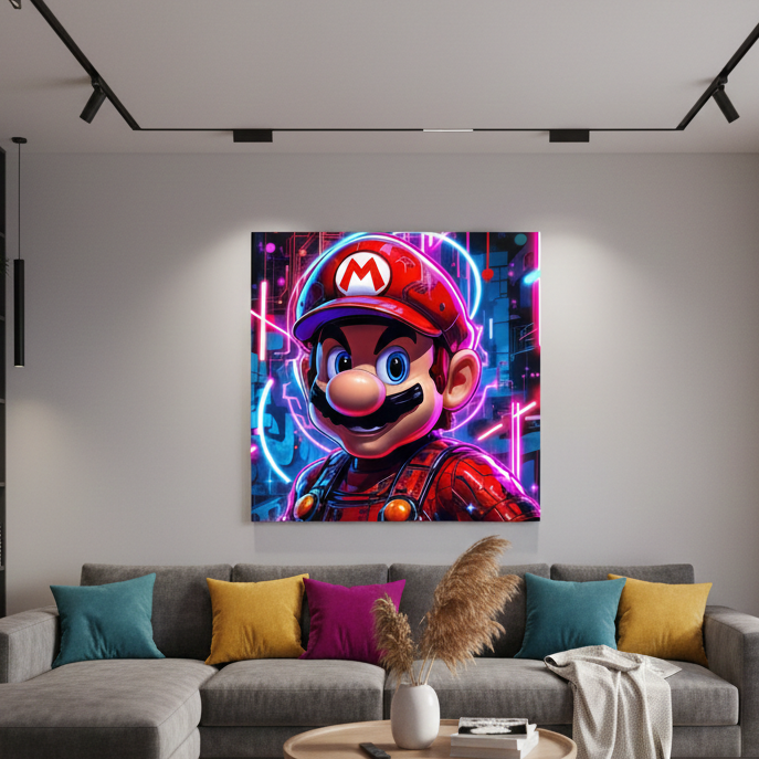 Tableau Mario art mural pop art contemporain
