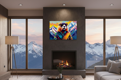 Art mural marmotte inspiration montagne

